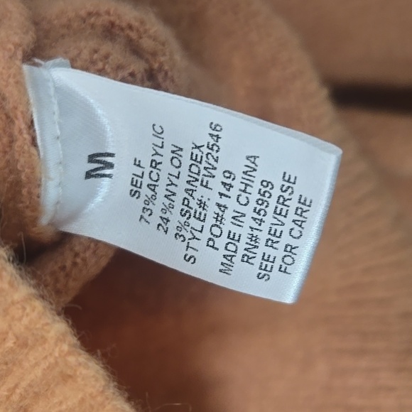 Vici Light Orange Brown Balloon Sleeve Crop Sweater Size Medium - Picture 4 of 9